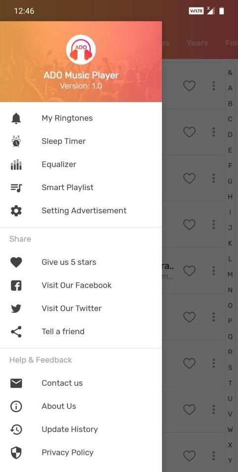 ADO Music Player - MP3 Player, Audio Player स्क्रीनशॉट 2