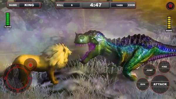 Lion vs Dinosaur Animal Simulator Game screenshot 13