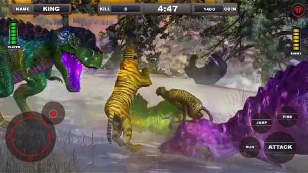 Lion vs Dinosaur Animal Simulator Game स्क्रीनशॉट 6