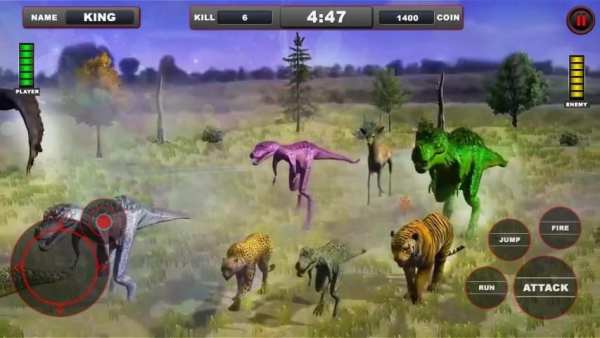 Lion vs Dinosaur Animal Simulator Game स्क्रीनशॉट 9