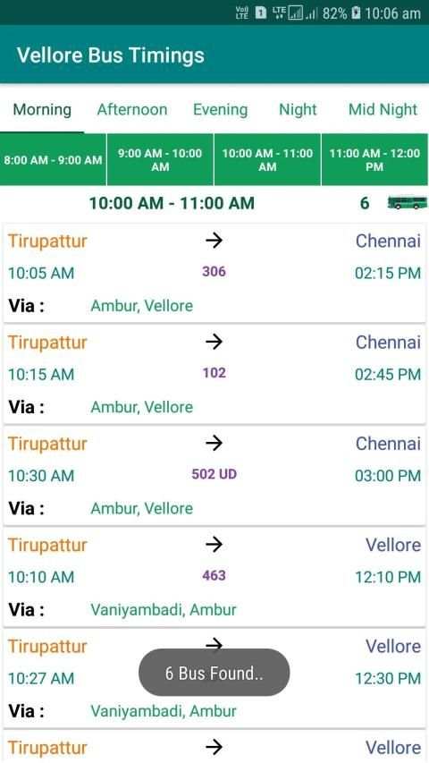 Tirupattur Bus Timing screenshot 2