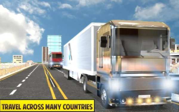 Silver Euro Truck Transporter Driving Sim 2019 स्क्रीनशॉट 1