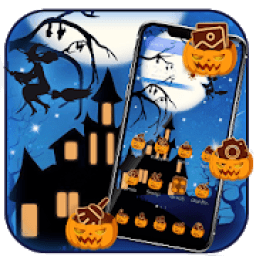 ikon Halloween Ghost Moon Night Theme