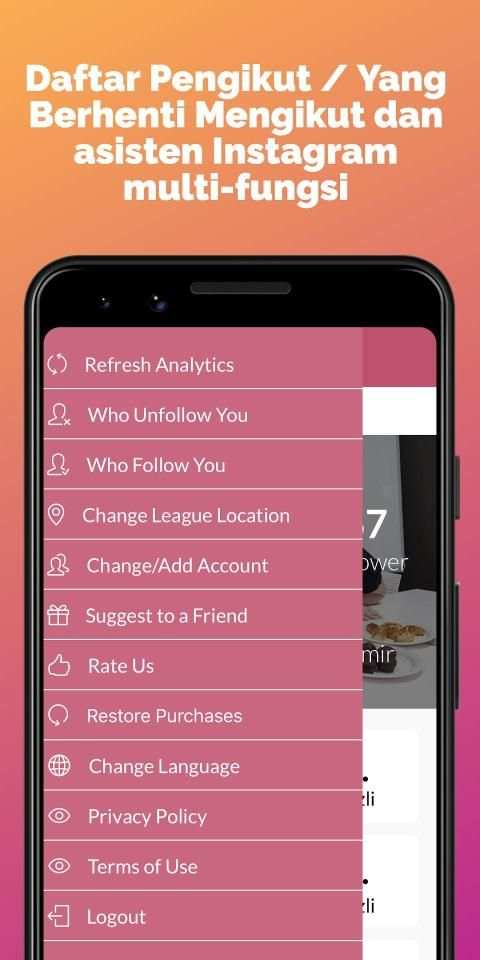 Aplikasi Analisis&Asisten Instagram Liker Analyzer screenshot 17