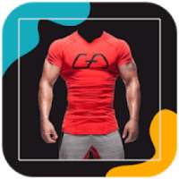 Men Body Builder T-Shirt Photo Suit