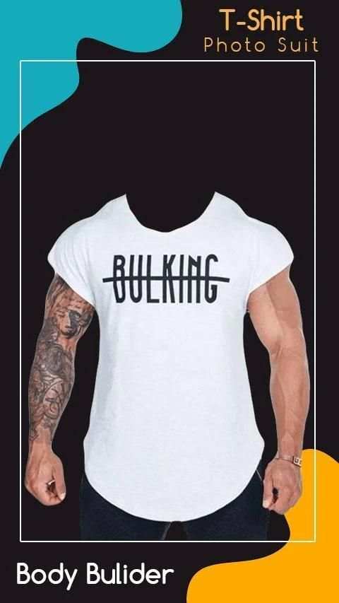 Men Body Builder T-Shirt Photo Suit screenshot 6