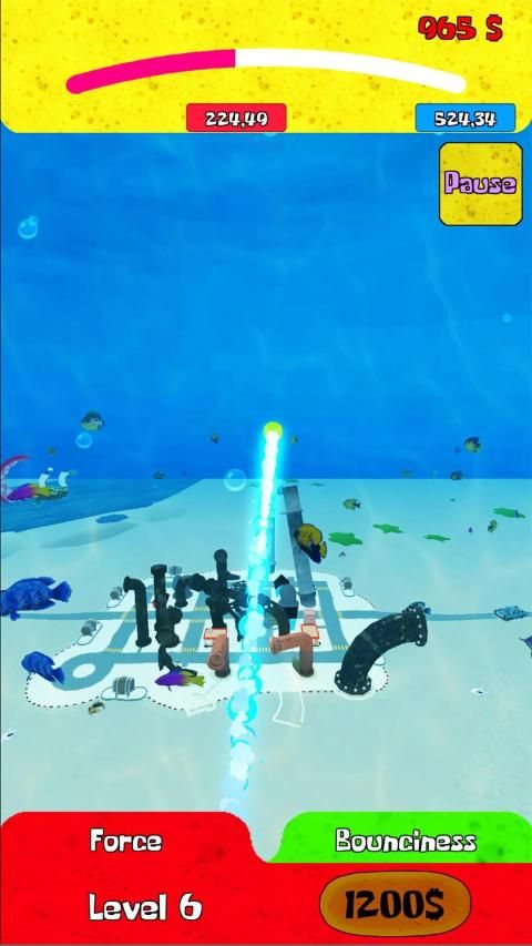 Sponge Tennis Simulator. 3D Bottom City Clash स्क्रीनशॉट 6