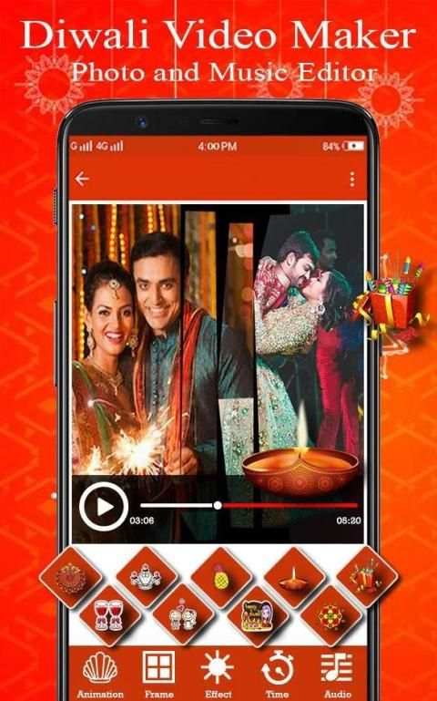Diwali Video Maker - Photo and Music Editor स्क्रीनशॉट 1