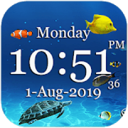 ikon Underwater live wallpaper with digital clock
