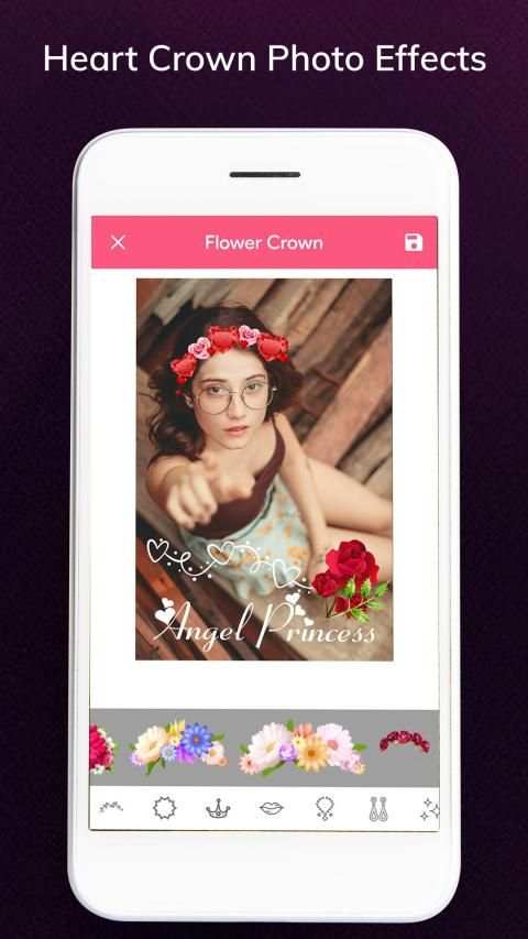 Crown Heart Photo Editor - Heart Crown Camera स्क्रीनशॉट 4