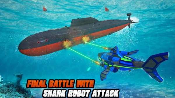 Angry Shark Robot Submarine Shooting Attack स्क्रीनशॉट 4