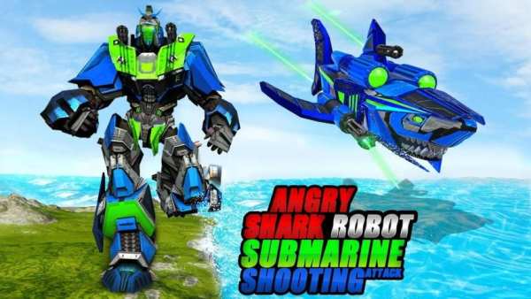 Angry Shark Robot Submarine Shooting Attack स्क्रीनशॉट 7