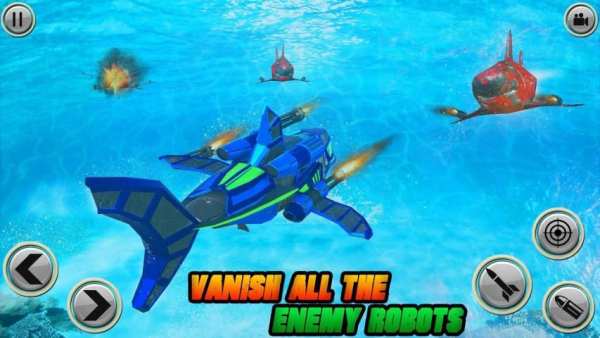 Angry Shark Robot Submarine Shooting Attack स्क्रीनशॉट 6