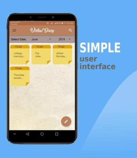 Virtual Diary - Free Daily Note Taking App स्क्रीनशॉट 1