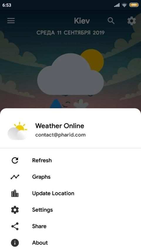 Weather online screenshot 2