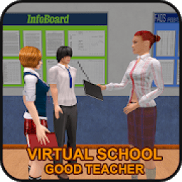 Virtual school good teacher icon