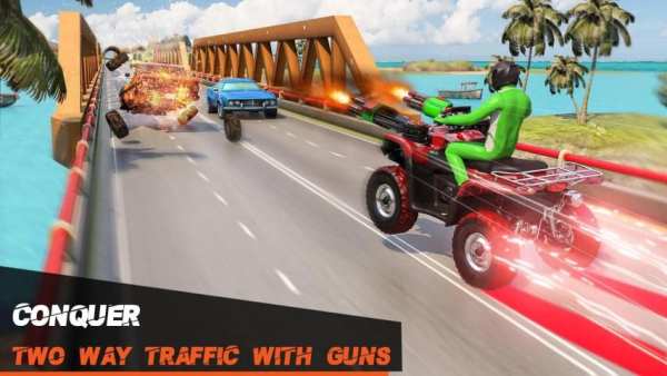 ATV Quad Bike Simulator: Traffic Shooting Game screenshot 2