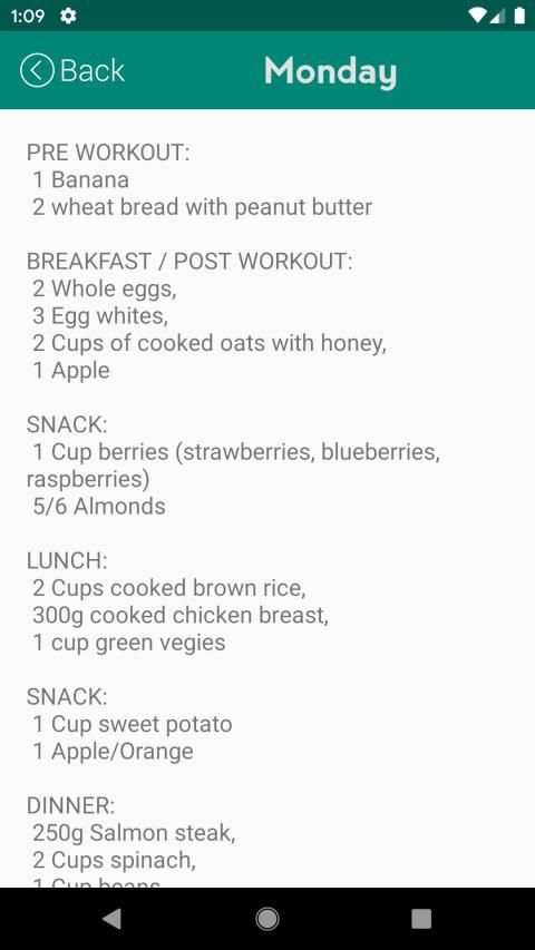 Bodybuilding Diet Plan - 7 Days Diet Chart स्क्रीनशॉट 3