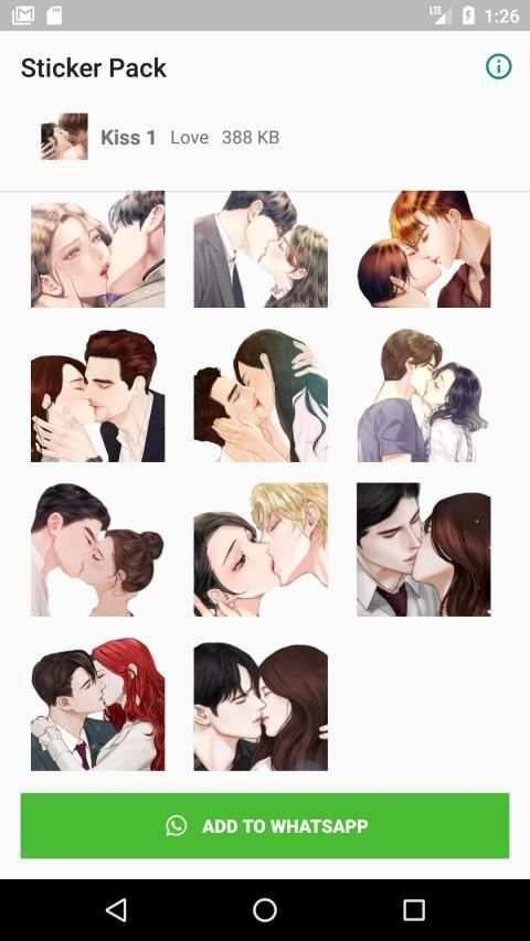 WAStickerApps Kiss Stickers स्क्रीनशॉट 6