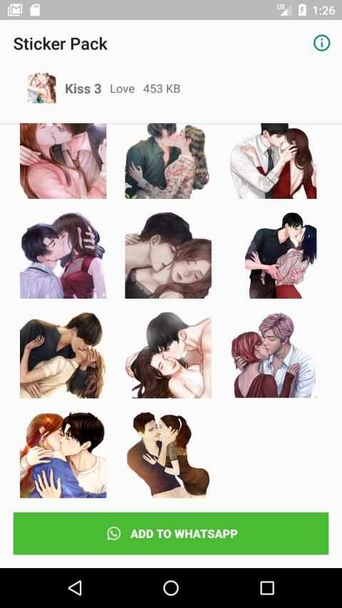 WAStickerApps Kiss Stickers स्क्रीनशॉट 2