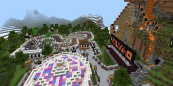 Парк с приключениями Minecraft PE screenshot 1