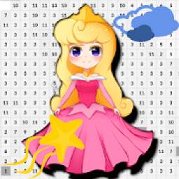 Princess Pixel Art Coloring By Number