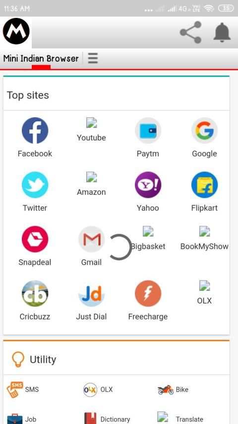 Mini Indian Browser स्क्रीनशॉट 3