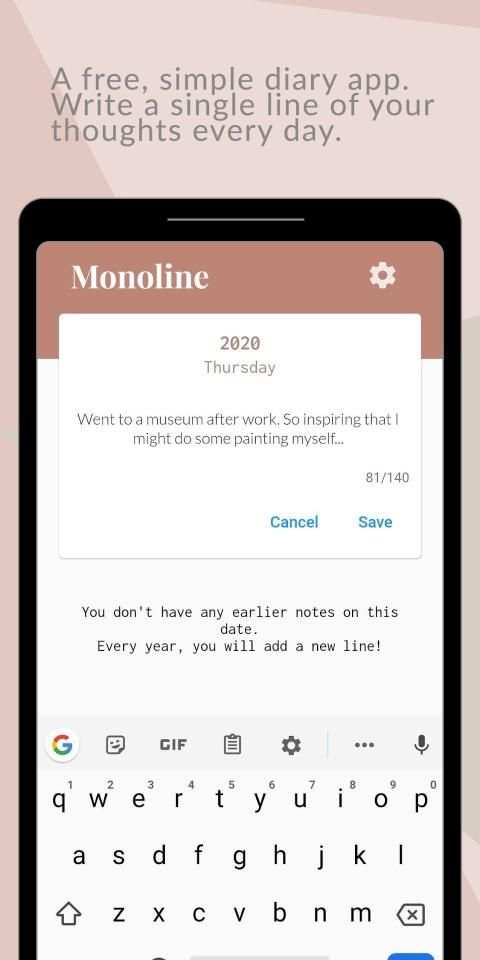 Monoline - line a day journal स्क्रीनशॉट 4
