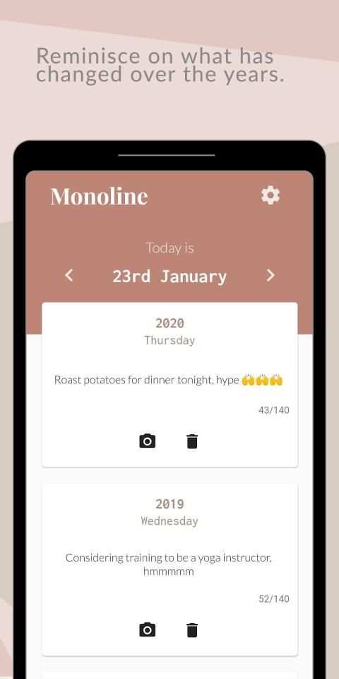 Monoline - line a day journal स्क्रीनशॉट 3