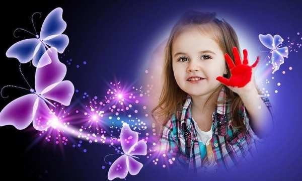 Neon Butterfly Flower Photo Frames screenshot 1