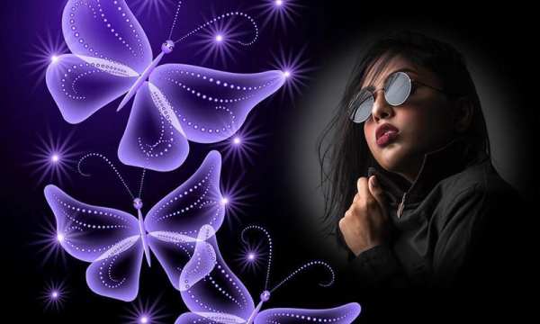 Neon Butterfly Flower Photo Frames screenshot 3