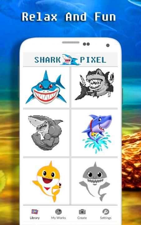 Funny Shark Color By Number - Pixel Art screenshot 4
