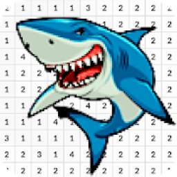 Funny Shark Color By Number - Pixel Art 1.0