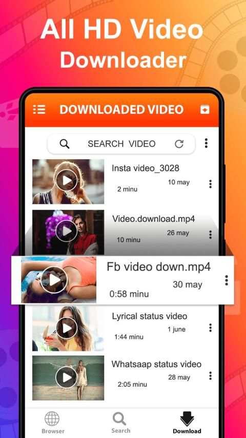 Video downloader - HD video download,save from net स्क्रीनशॉट 1