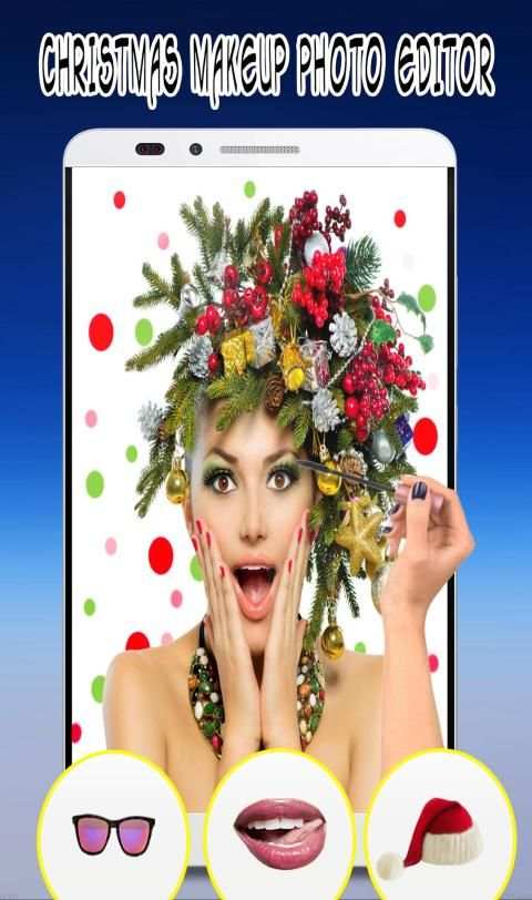 Chrsitmas Makeup Photo Editor:Christmas Stickers screenshot 2