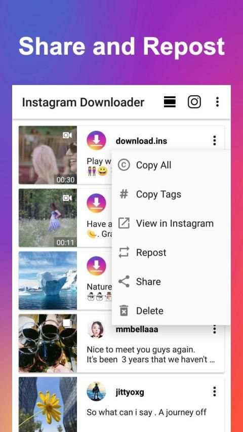 Video Downloader for Instagram - Repost for IG screenshot 1