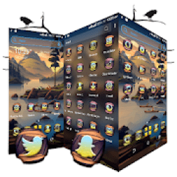 Mountains Camping Landscape Launcher Theme आइकन