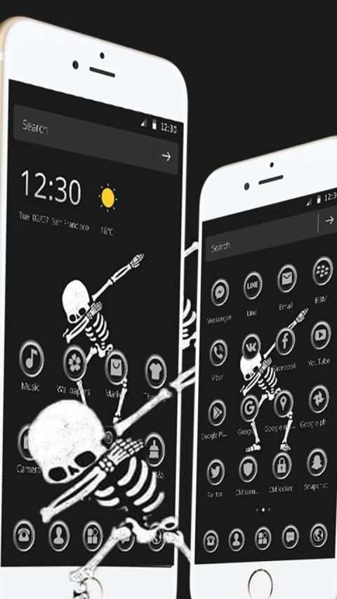 Tema Black Art Skull Dancer screenshot 2