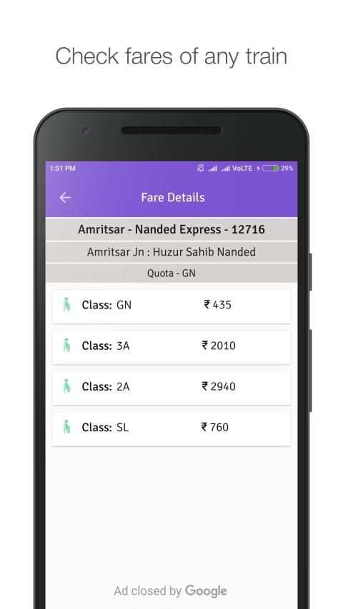Indian Railway,NTES App for Railway Enquiry,PNR screenshot 2