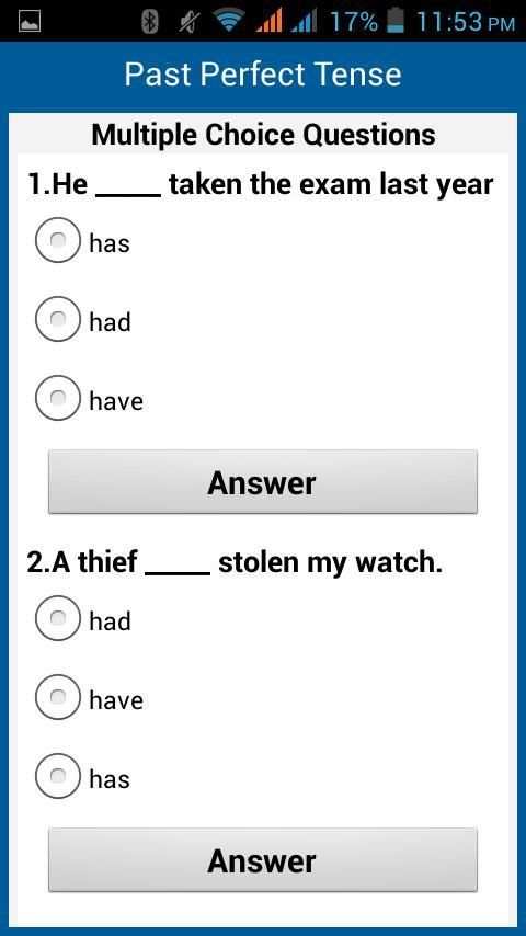 English Tenses Practice MCQ screenshot 3