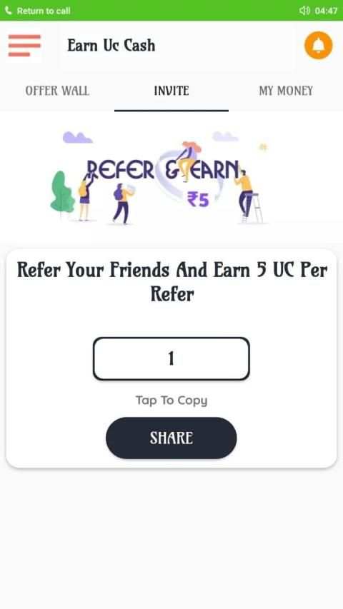Earn Uc Cash स्क्रीनशॉट 1