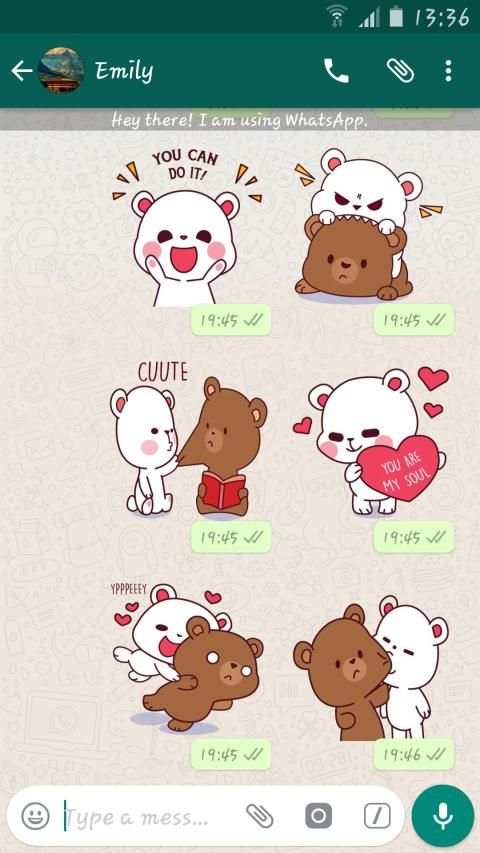 Lovely Bears Stickers For Whatsapp - WASticker screenshot 2