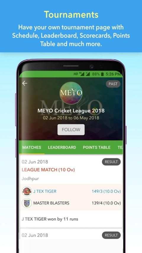 CricSync The Best Cricket Scoring App स्क्रीनशॉट 2