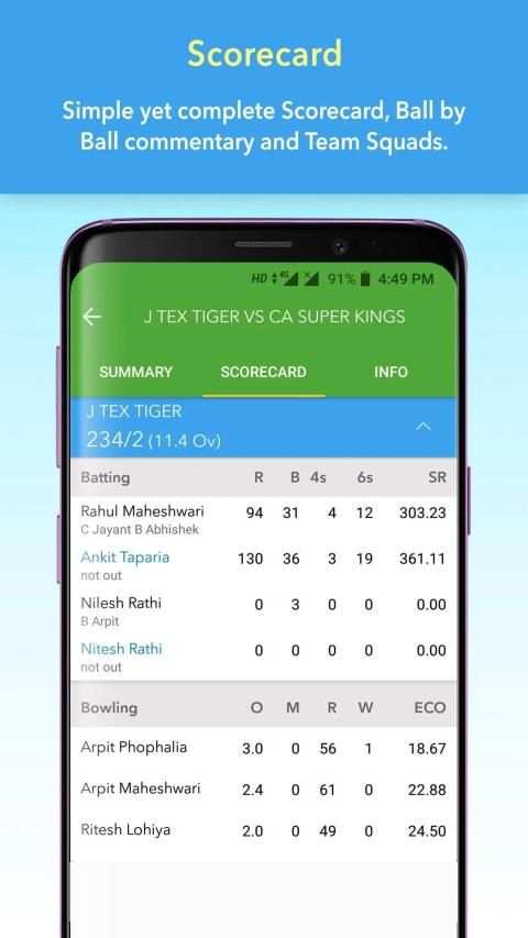 CricSync The Best Cricket Scoring App स्क्रीनशॉट 5