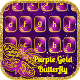 ikon Purple Gold Butterfly Keyboard