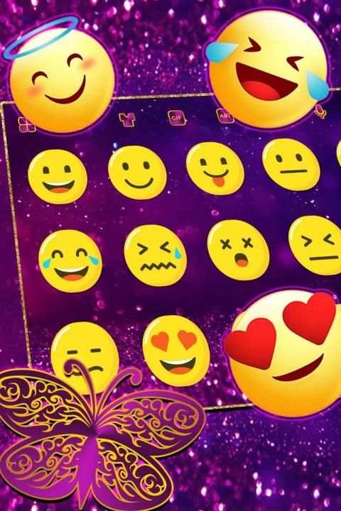 Purple Gold Butterfly Keyboard screenshot 1