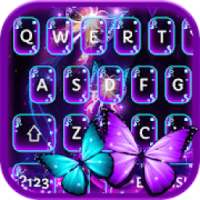 Neon Sparkle Butterfly Keyboard