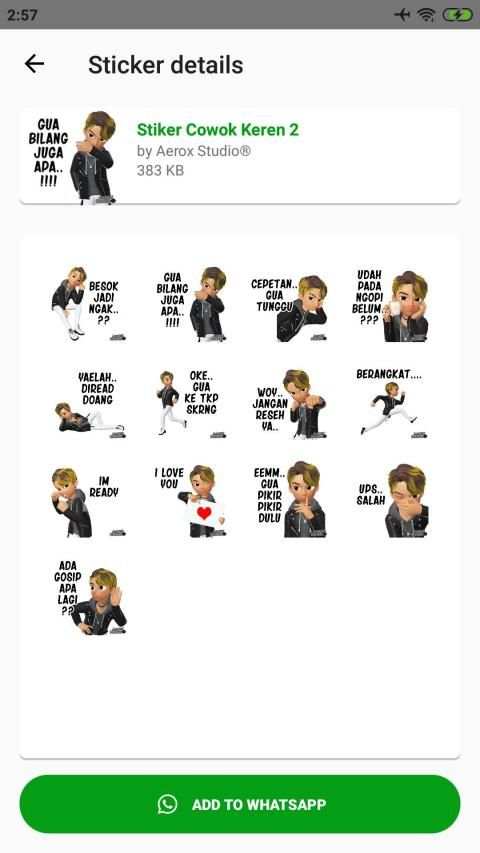 Stiker Cowok Ganteng WAStickerApps screenshot 3