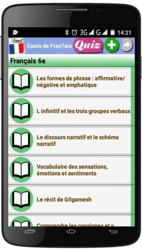 Cours de Français screenshot 1