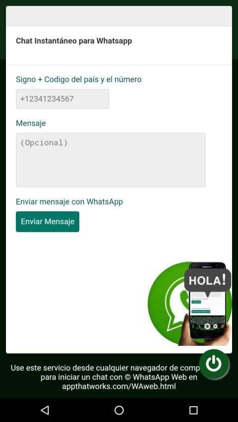 Instant Chat for Whatsapp No Contacts en Español screenshot 3